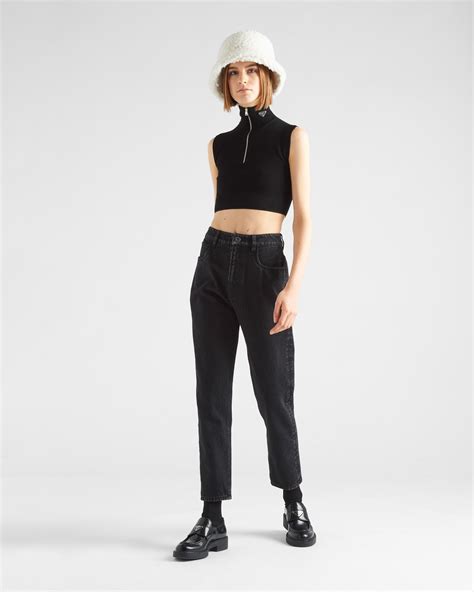 prada turtleneck top|Prada 2022 Turtleneck Crop Top w/ Tags .